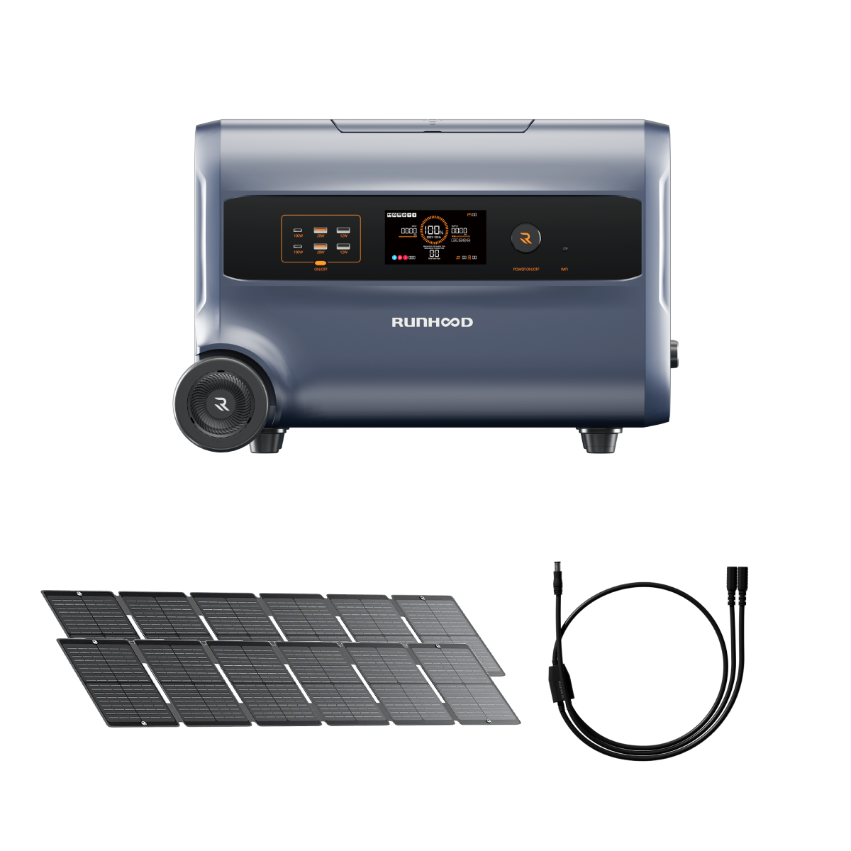 Domestique Solaire RUNHOOD – 2,4 kWh + 400 W solaire