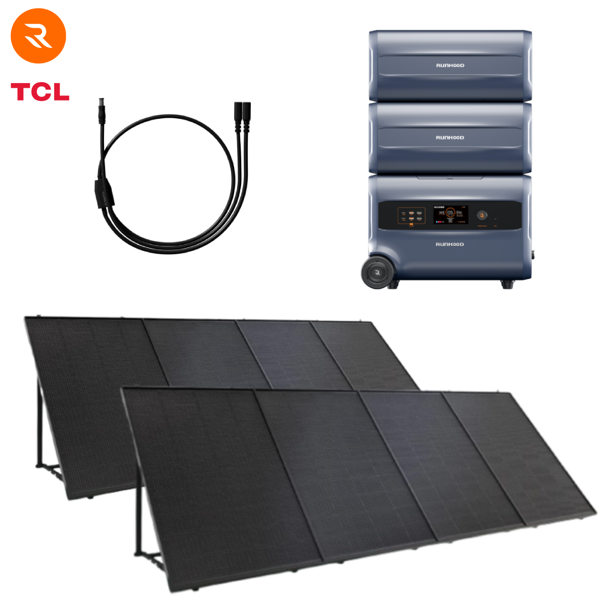 Kit Balcon Max RUNHOOD – F2400 + 2× B2400 + 8× PV200 IP68 + Y Cable