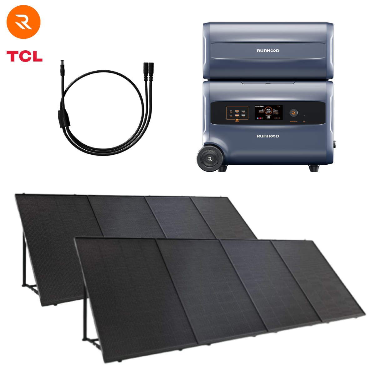 Kit Balcon Extrême RUNHOOD – F2400 + B2400 + 8× PV200 IP68 + Y Cable