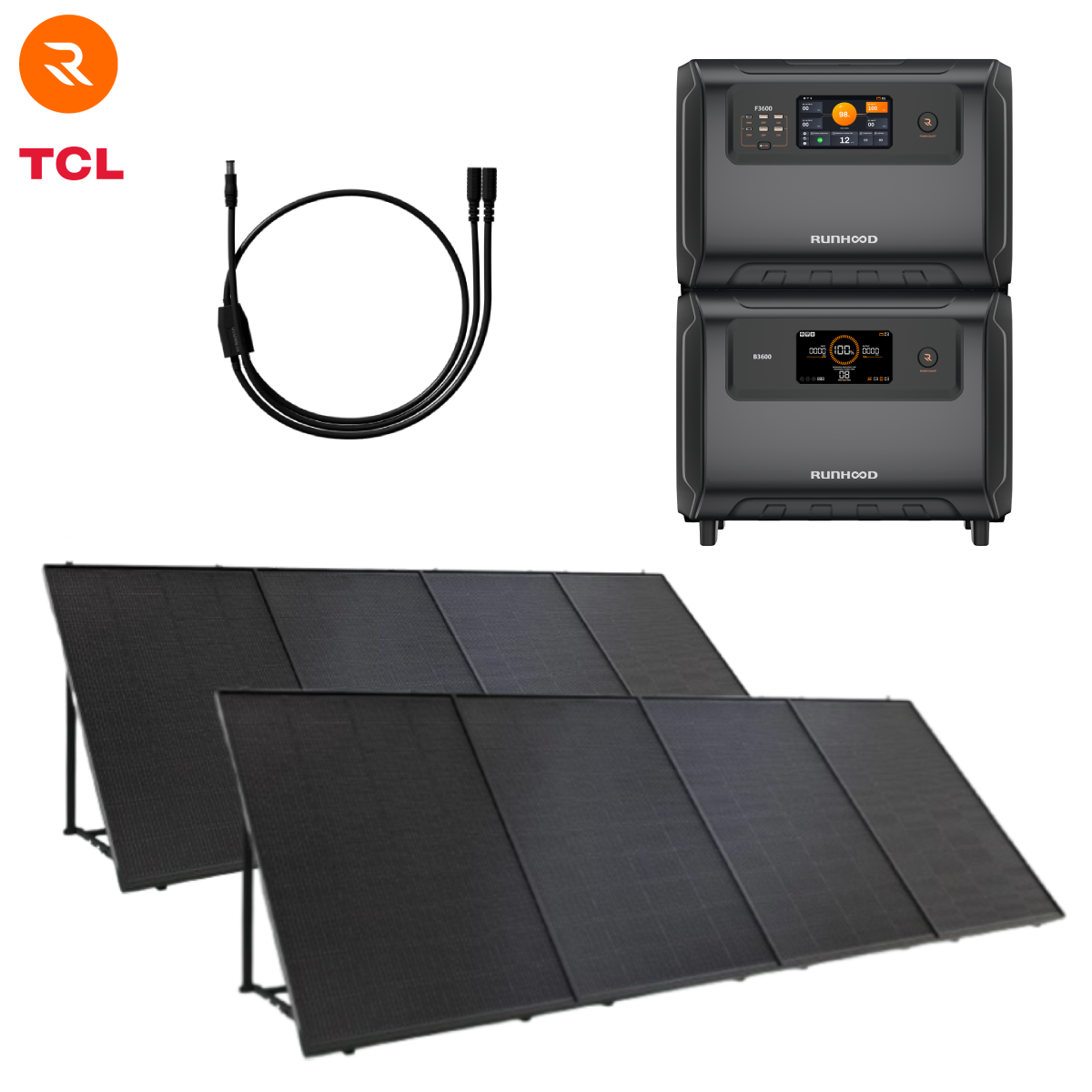 Kit Balcon Ultimate RUNHOOD – F3600 + B3600 + 8× PV200 IP68 + Y Cable