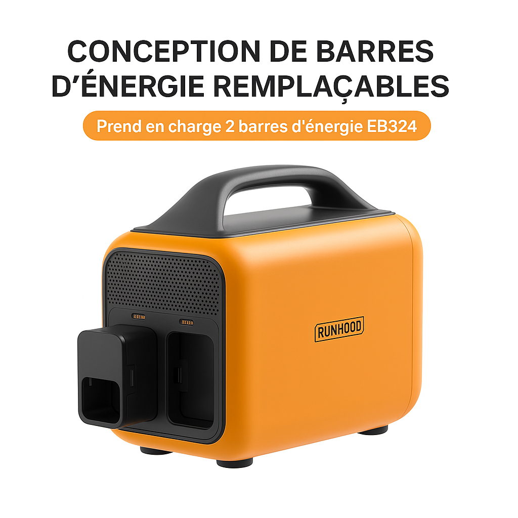 Station d'alimentation HE600 portable design modulable avec batteries Hot Swap 