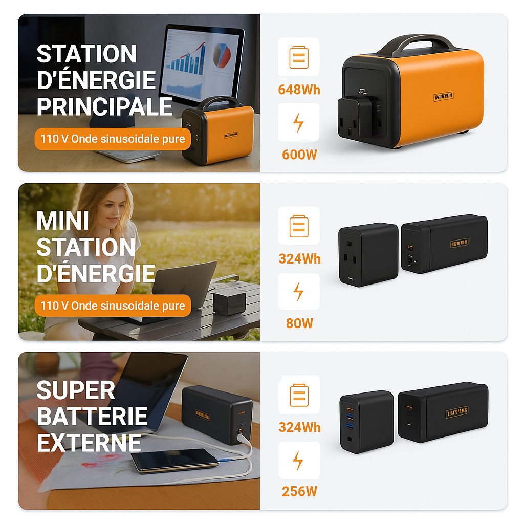RUNHOOD Station d’Alimentation Modulaire 600 W | HE600
